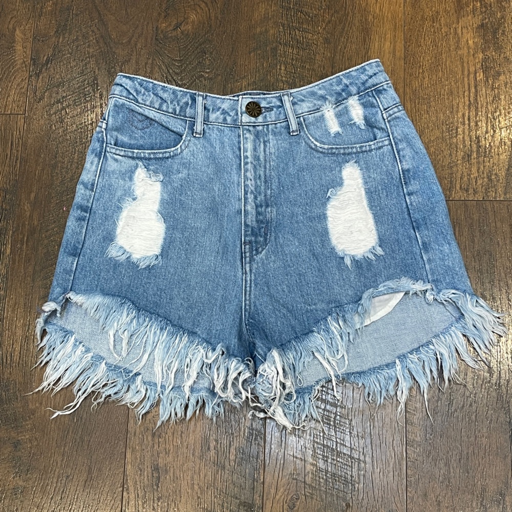 Show Me Your MuMu Blue Jean Shorts